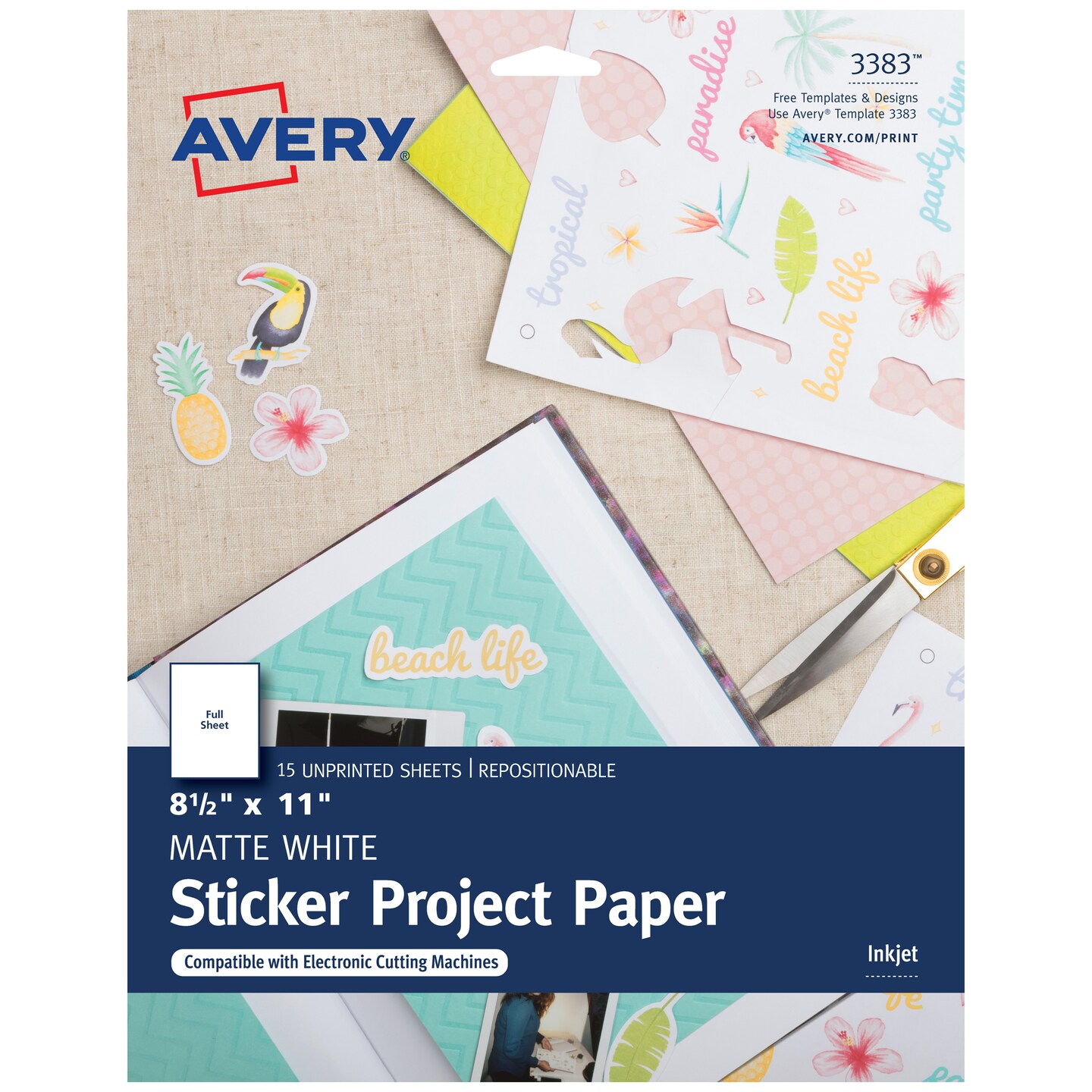 Avery Heat Transfer Paper for Dark Fabrics, 8.5 x 11, Inkjet Printer, 5  Printable Iron On Transfers (3279)