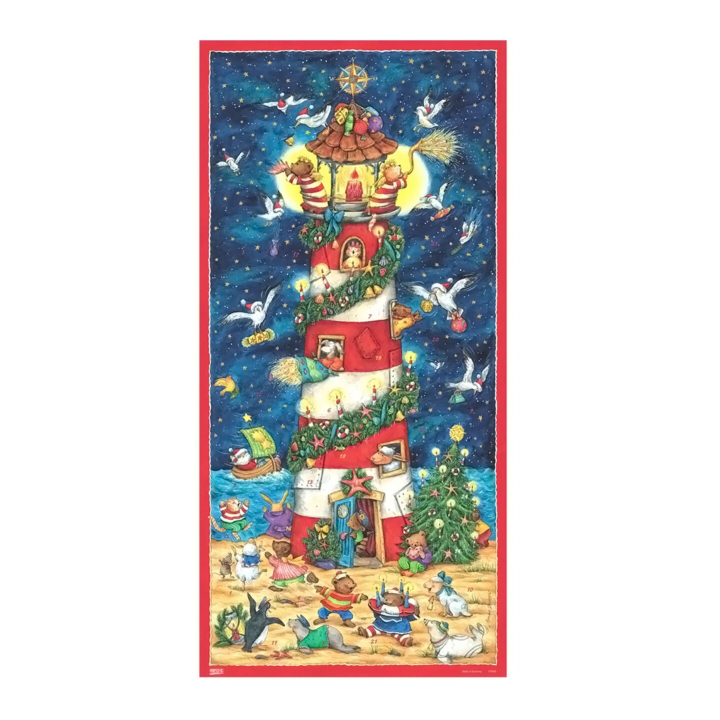Alexander Taron Holiday Seasonal Christmas Decorative Korsch Advent - Lighthouse - 24&#x22;Hx12&#x22;Wx0.1&#x22;D
