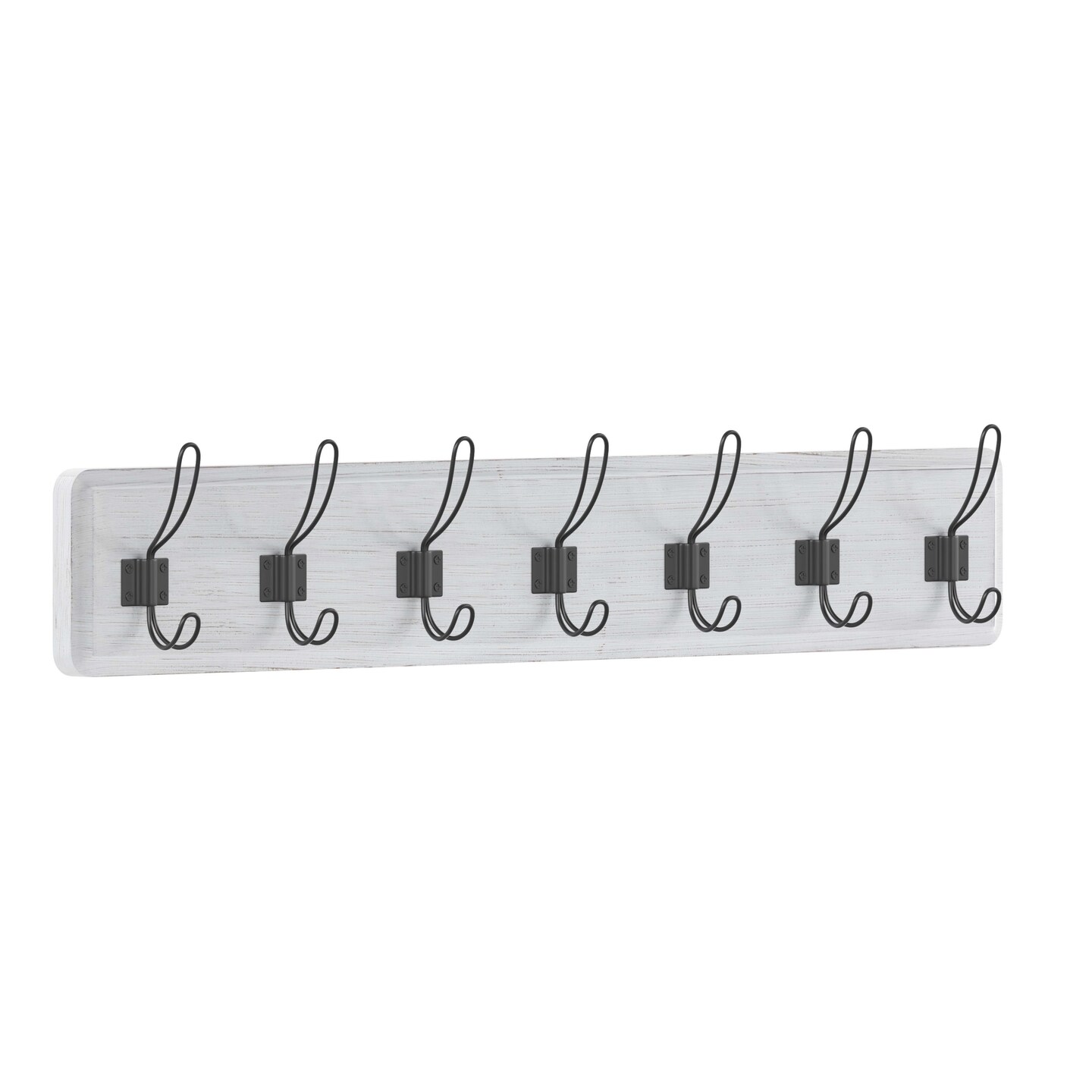 HBCY Creations Wall Mounted Storage Rack - Pine Wood Construction - 7 Hooks - Ideal for Entryway, Kitchen, Bathroom and More