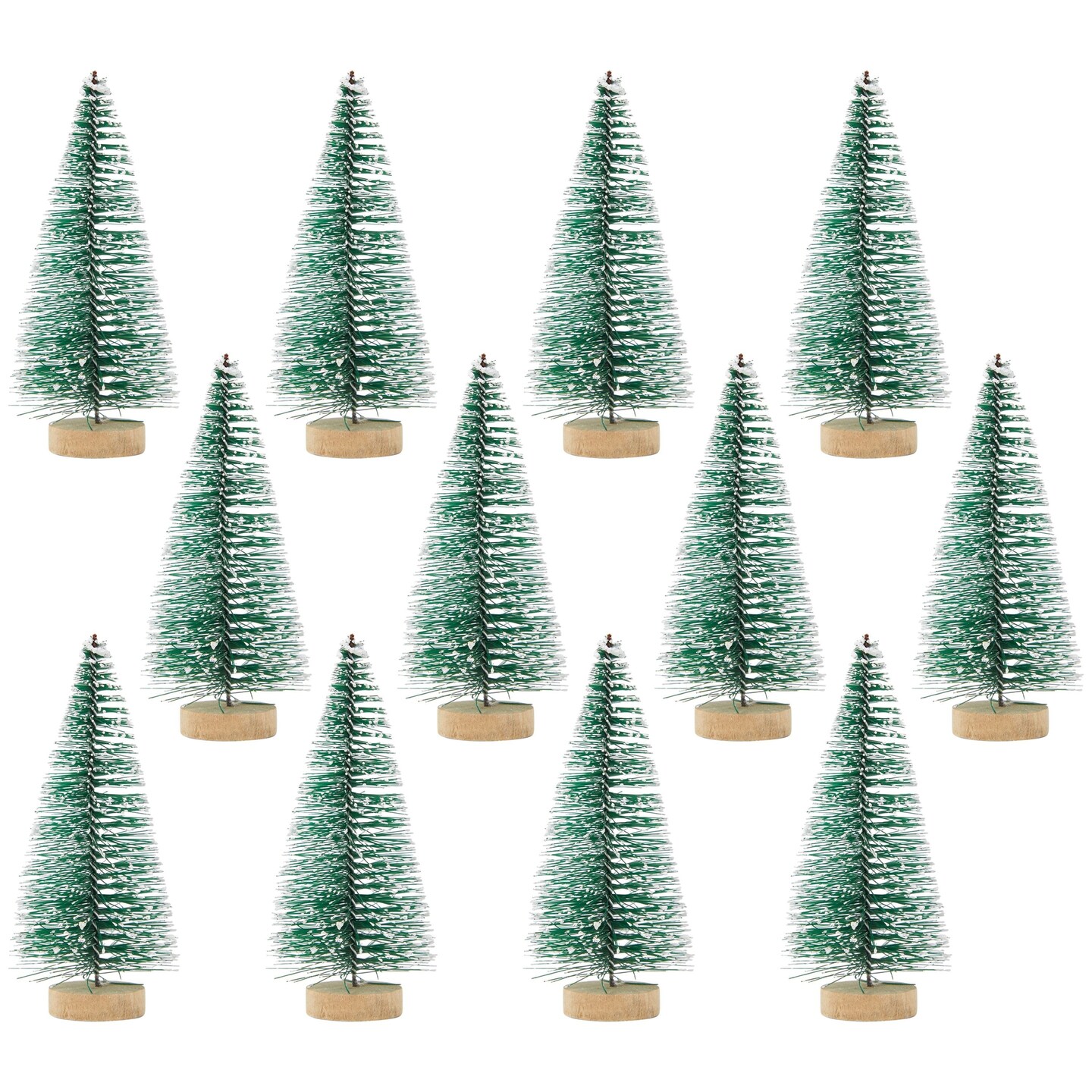 Mini Christmas Tree, Set of 12 Sizes Artificial Small Tiny Pine Tree with  Wooden Bases, for Xmas Holiday Room Tabletop Decor
