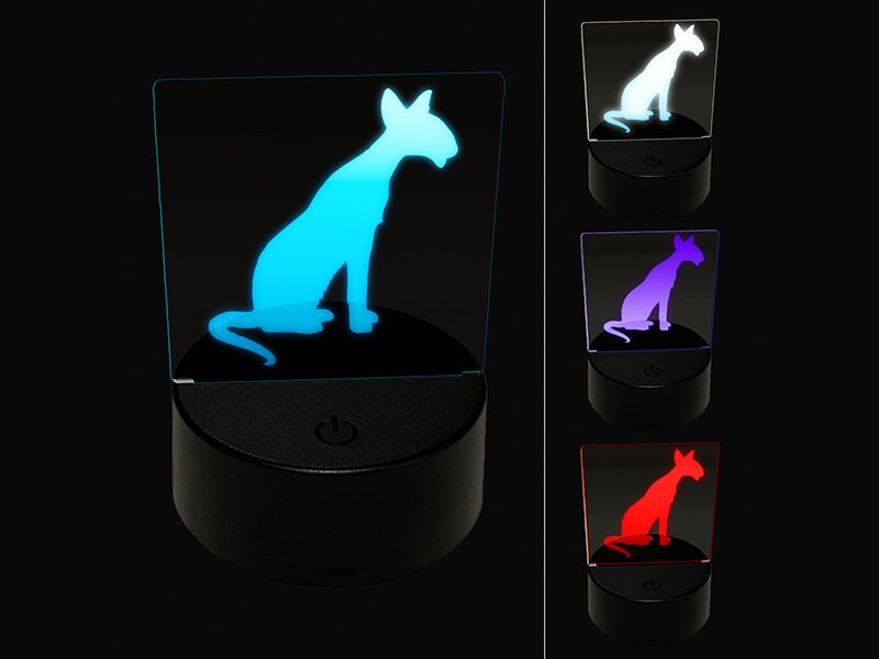 Siamese Cat Solid 3D Illusion LED Night Light Sign Nightstand Desk Lamp