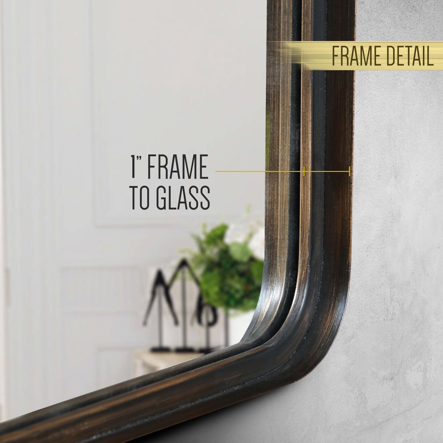 HBCY Creations Wall Mirror Large Mirror, Rustic Accent Mirror for Bathroom, Entry, Dining Room, &#x26; Living Room. Metal Mirror