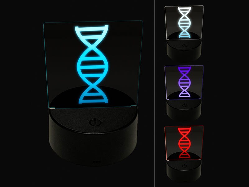 DNA Molecule Double Helix Science Symbol 3D Illusion LED Night Light Sign Nightstand Desk Lamp