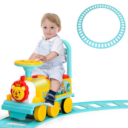 6V Electric Kids Ride On Train with 16 Pieces Tracks