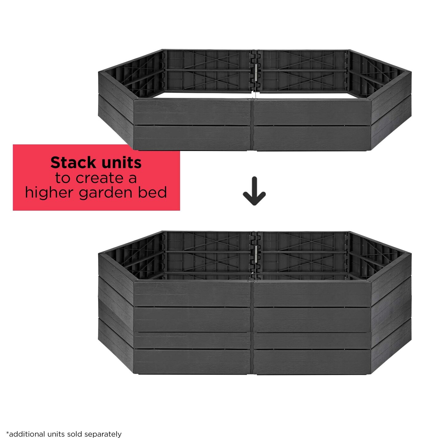 BLACK+DECKER Raised Garden Bed 5 ft, Customizable and Easy Assembly (BDSTGA95810)