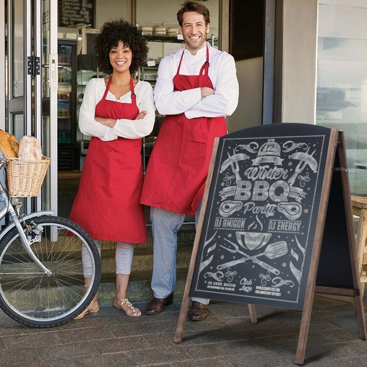 Wood A-Frame Sidewalk Signage Chalkboard