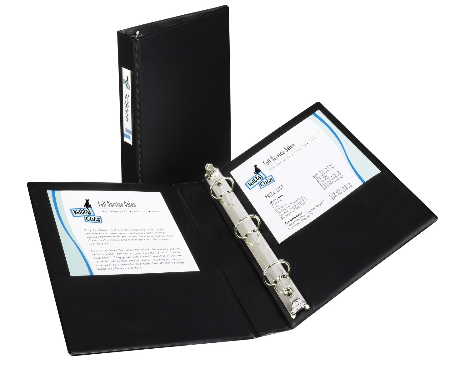 Mini Durable Binder, 1&#x22; Round Rings, 5-1/2&#x22; x 8-1/2&#x22;, 2 Black Binders