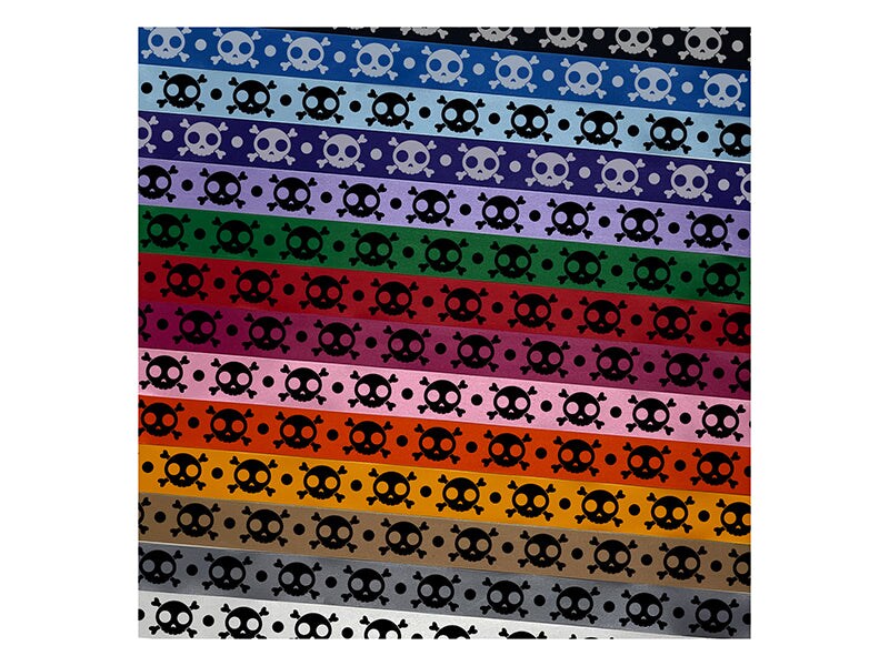 Cute Simple Skull and Crossbones Satin Ribbon for Bows Gift Wrapping DIY Craft Projects - 1&#x22; - 3 Yards