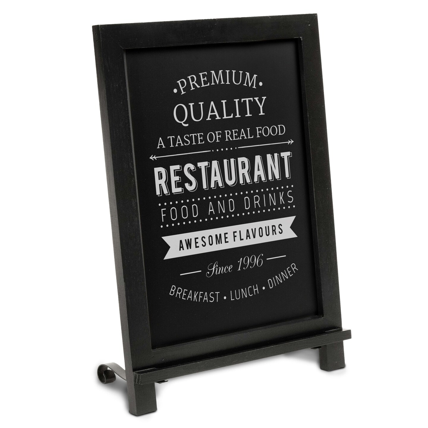 HBCY Creations Hanging or Tabletop Chalkboard with Legs/Wedding Table Sign/Kitchen Countertop Memo Board