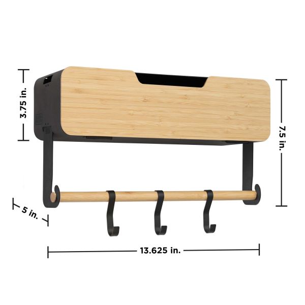 BLACK+DECKER Hanging Rack System - Shelf With Door W/Brackets, Black (BDSTKT282BK)