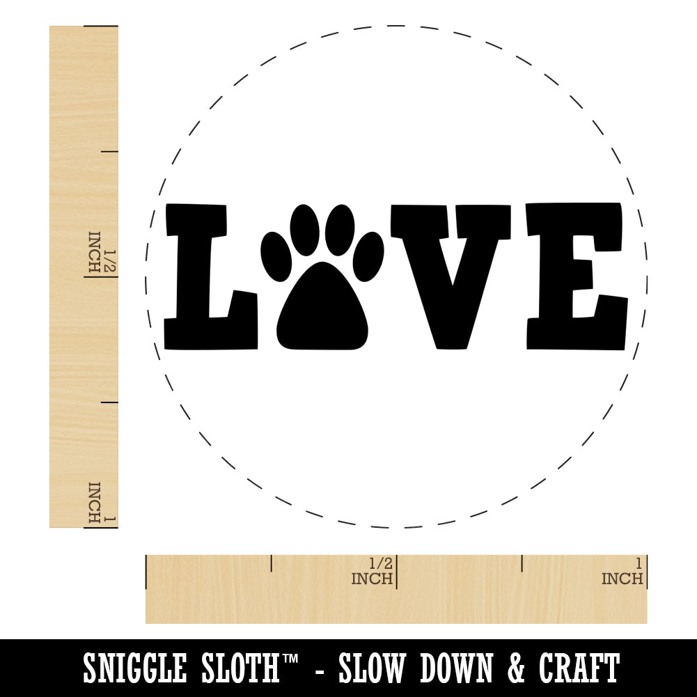 Love Paw Print Dog Cat Pet Text Self-Inking Rubber Stamp for Stamping Crafting Planners