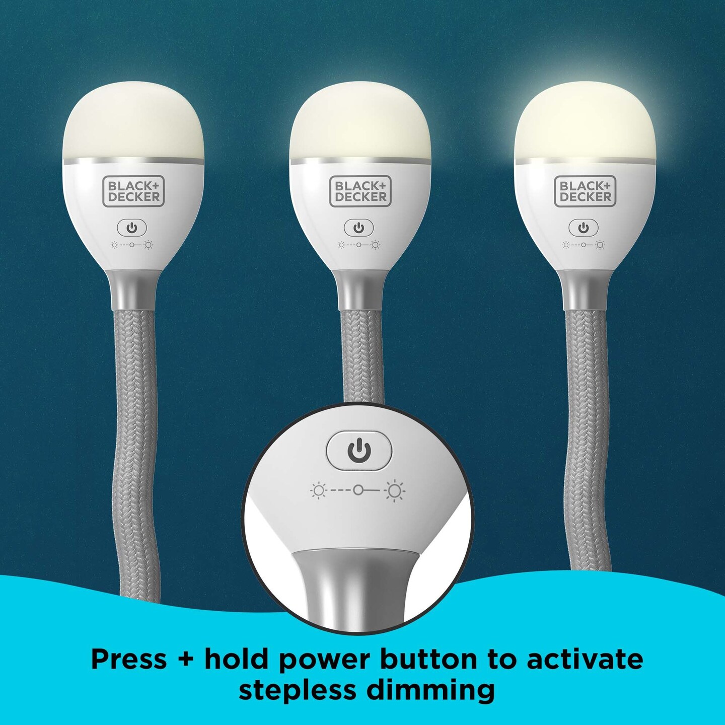 BLACK+DECKER Snake Light, Work Light, 2 Settings, Flexible and Rechargeable (BDCFSL01)