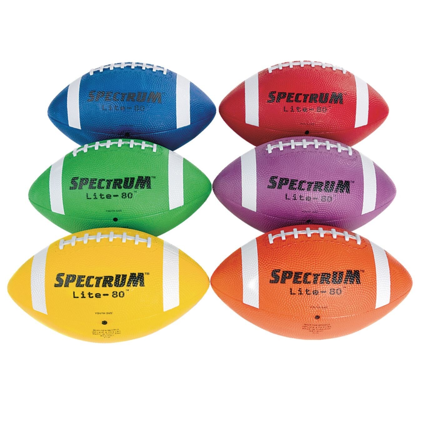 Spectrum&#x2122;&#xA0;Lite-80&#x2122; Intermediate Rubber Football (Set of 6)