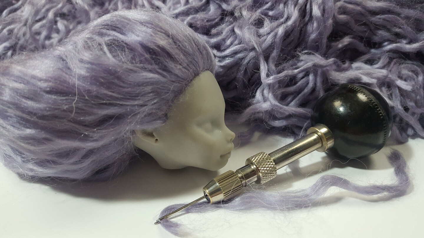 How to Reroot Doll Hair with Yarn image 3