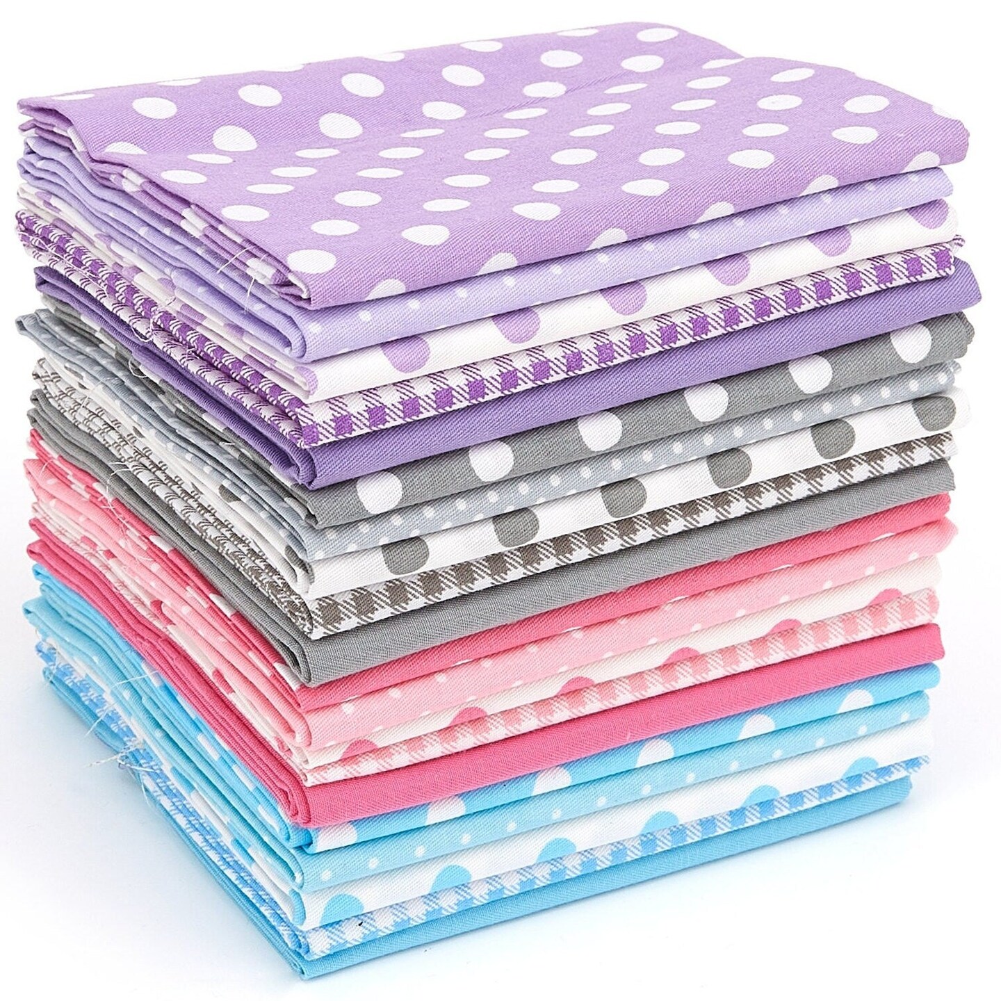 20 Fat Quarter Bundle -100% Cotton | Basic Mix Design - 20 pcs - baby's Colors - 5 Patterns | Quilting & Crafting Fabric | Special Gift Set