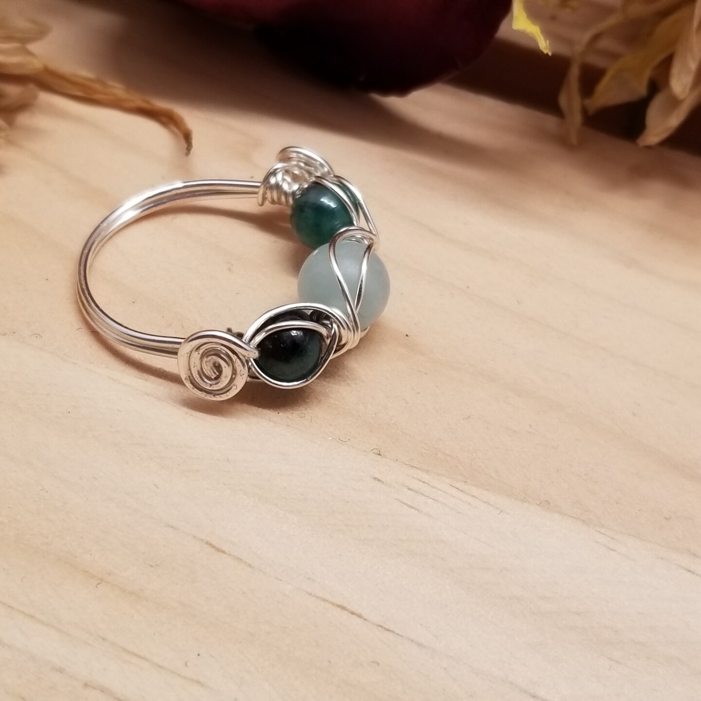 Wire wrapped bead on sale rings