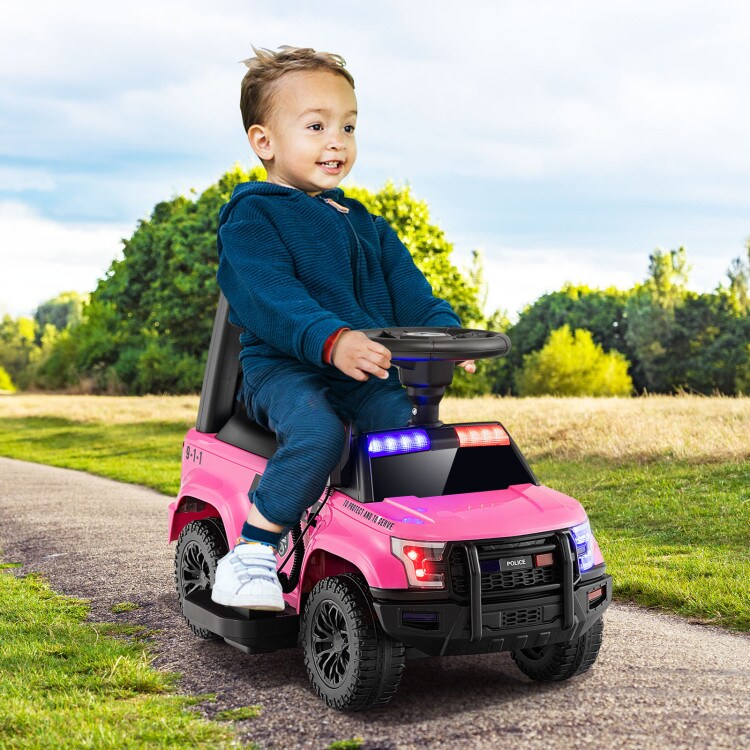 6V Kids Ride On Police Car with Real Megaphone and Siren Flashing Lights