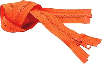 YKK 29" Vislon Zipper ~ YKK #5 Molded Plastic ~ Separating - 523 Orange (1 Zipper/Pack)