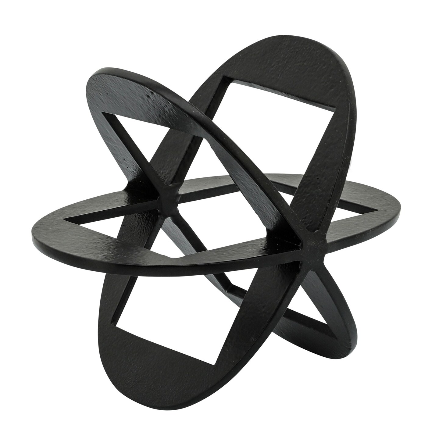 Kingston Living Atomic Linked Orb Sculpture Tabletop Decoration - 8" - Black