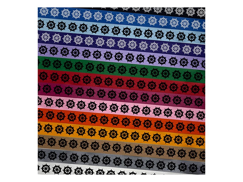 Ship Wheel Nautical Boat Satin Ribbon for Bows Gift Wrapping DIY Craft Projects - 1&#x22; - 3 Yards