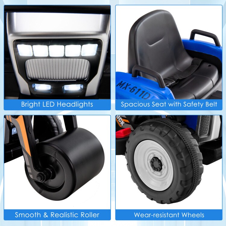 Kids Ride-On Road Roller with Manual and Parental Control