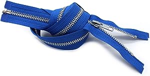 29" Jacket Zipper, YKK #5 Aluminum Metal ~ Medium Weight ~ Separating ~ 918 Royal Blue (1 Zipper/Pack)