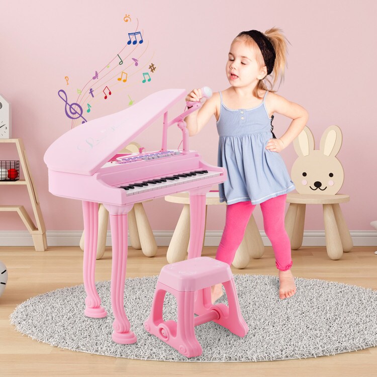 37 Keys Kids Piano Keyboard with Stool and Piano Lid