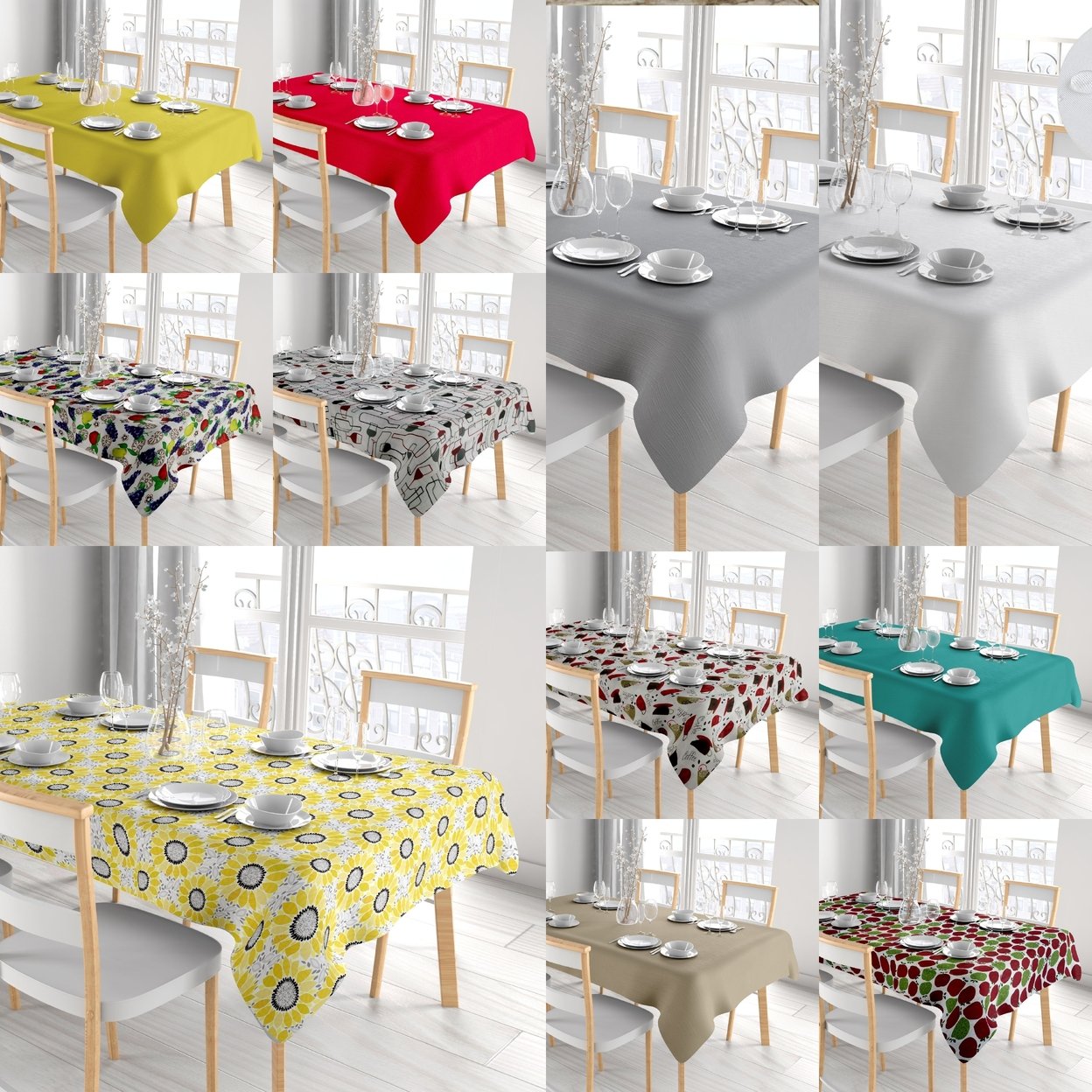 Bargain Hunters Multi-Pack: Kitchen Dining Water-Resistant Oil Proof Flannel Back PVC Vinyl Tablecloth