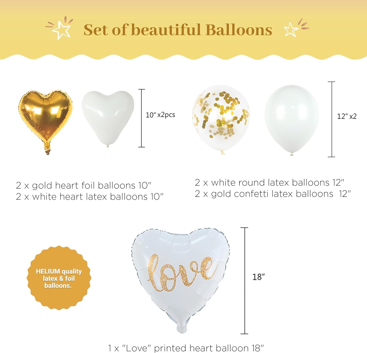 Gold Engagement Party Decorations - White & Gold Decor with Engaged Banner, Mr and Mrs Balloons, Latex Heart Confetti Balloons, Engagement Ring - Gold Themed Engagement Decorations