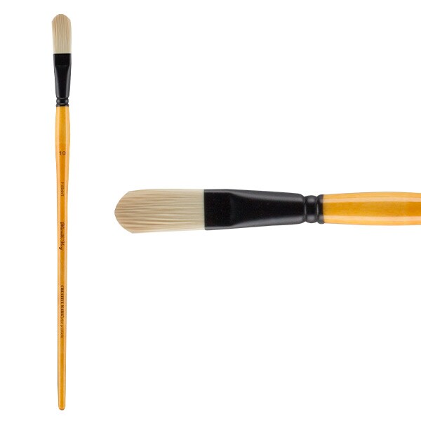 Mimik Hog Professional Synthetic Hog Bristle Paint Brush - Versatile Alternative to Natural Hog Hair Paint Brushes for Oil Painting, Acrylics, Inks, Dyes, Gouache, Watercolors, and More
