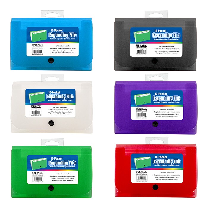 BAZIC Expanding File Check / Coupon Size 13-Pockets