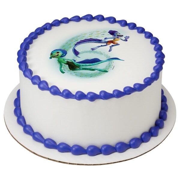 Disney and Pixar&#x27;s Luca Sea Monsters Edible Cake Topper Image - 7.5&#x22; Round
