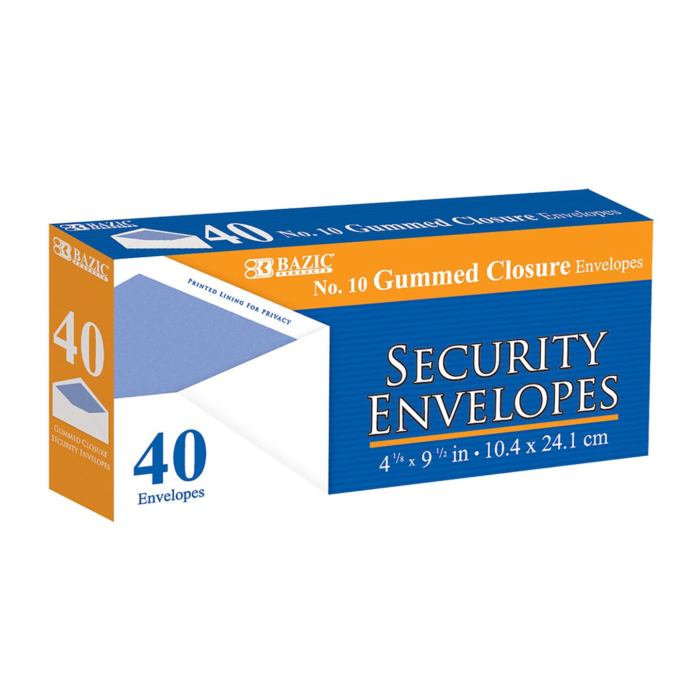 BAZIC #10 Gummed Closure Security Envelope (40/Pack)