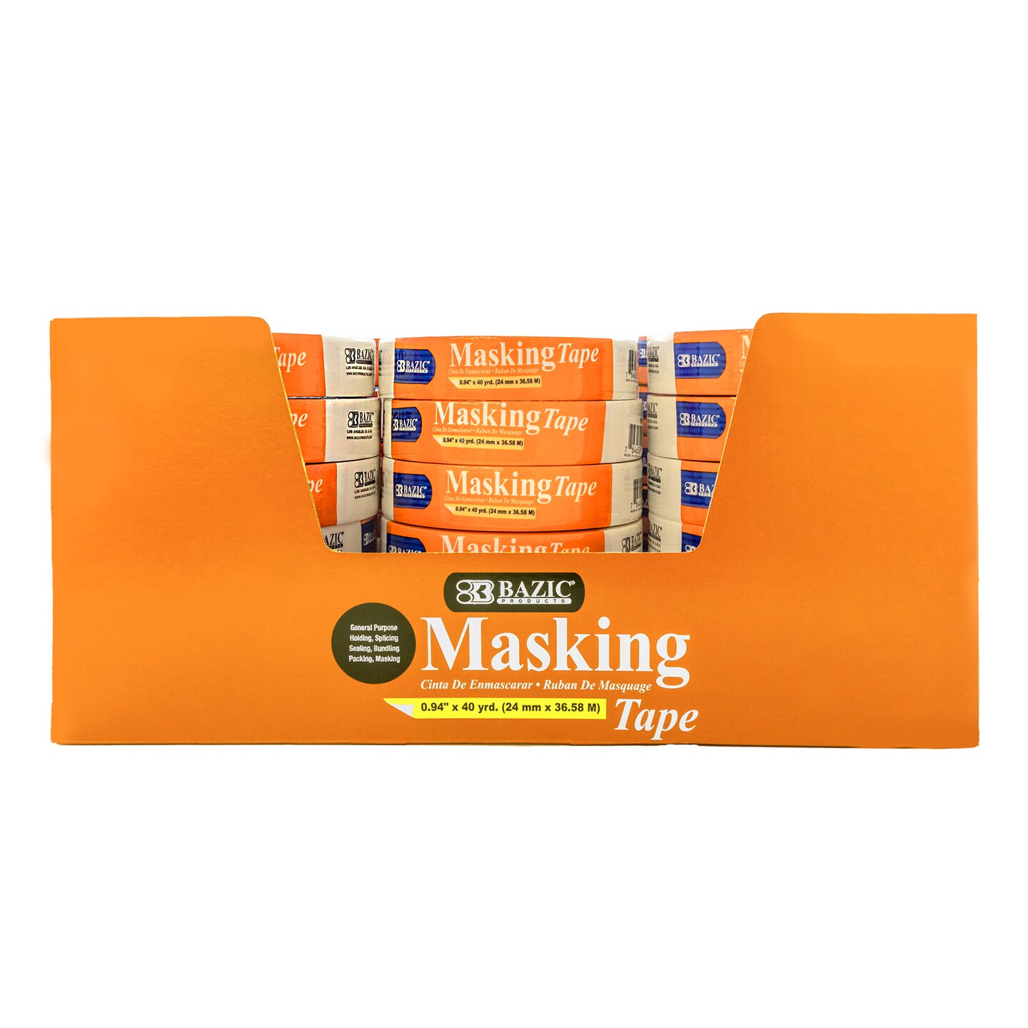 BAZIC 0.94&#x22; X 1440&#x22; (40 Yards) General Purpose Masking Tape
