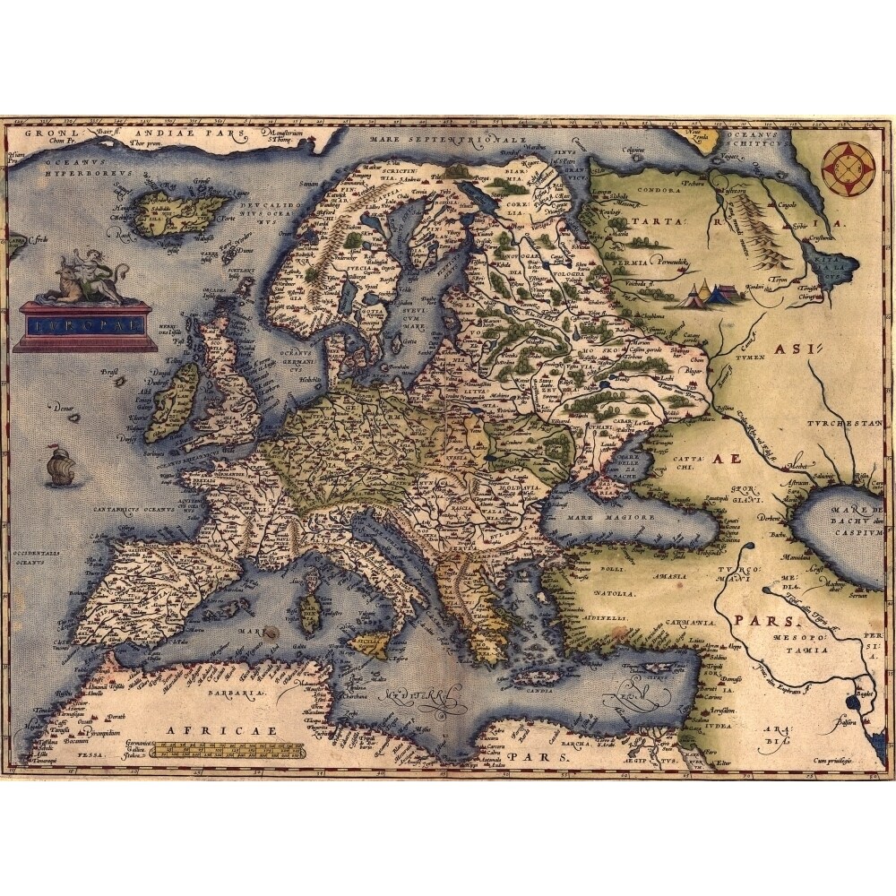 1570 Map Of Europe. From Abraham Ortelius Atlas History