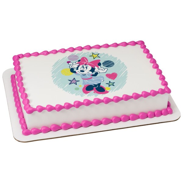 Minnie Mouse Sweet and Cute Edible Cake Topper Image - 7.5" Round