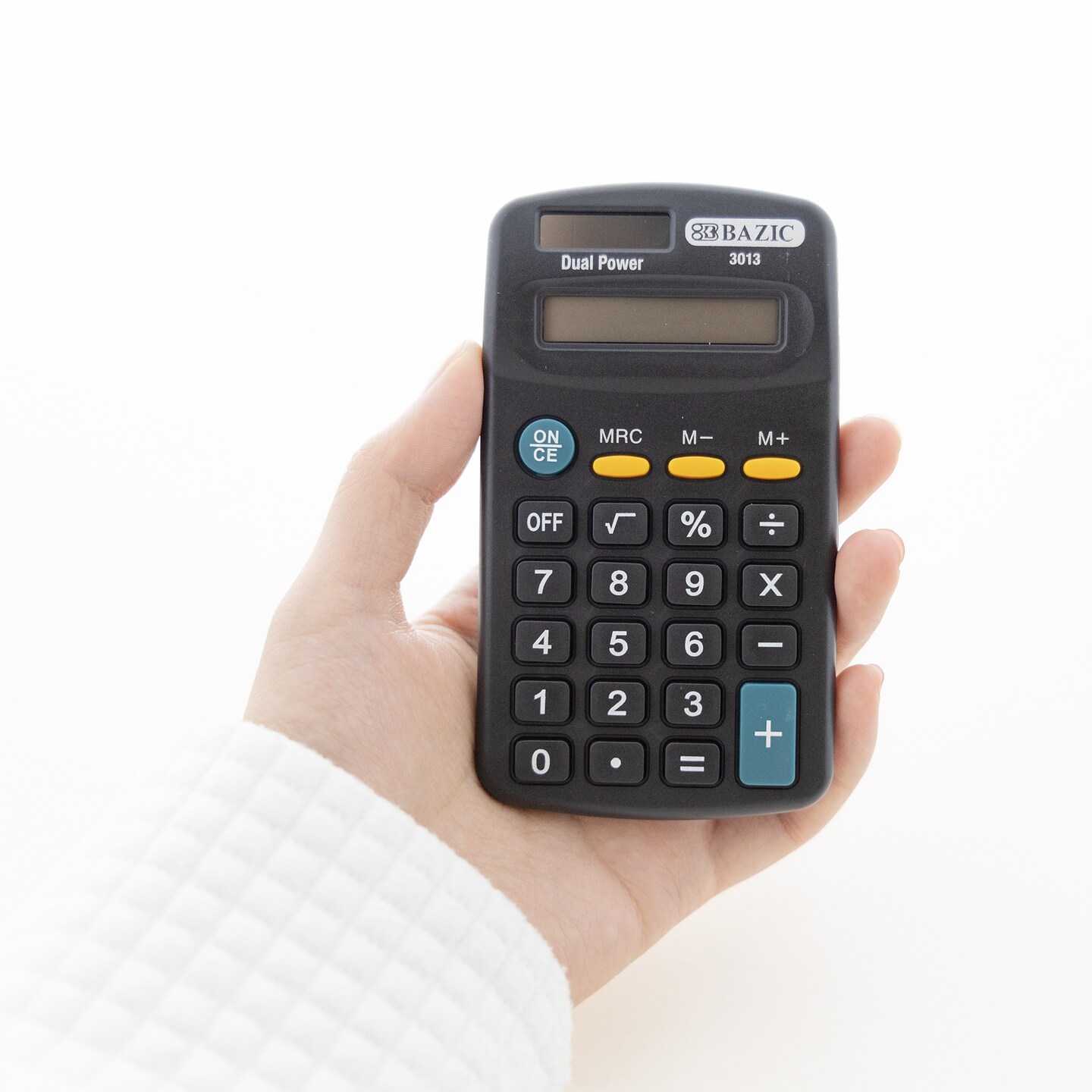 BAZIC Pocket Size Black Calculator 8-Digit Dual Power