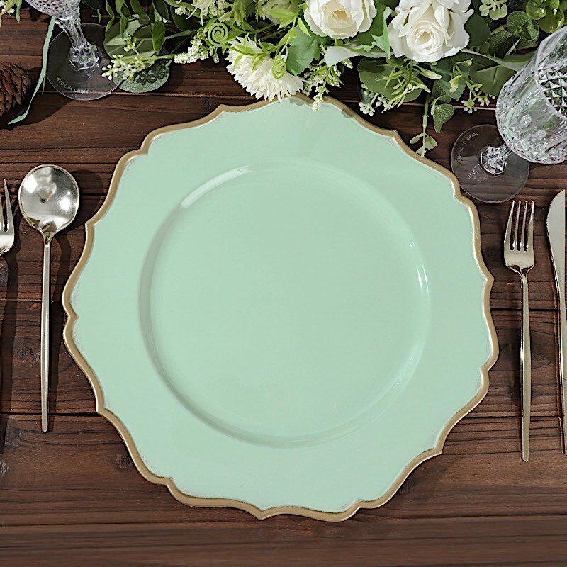 6 Metallic 13&#x22; Round Acrylic CHARGER PLATES