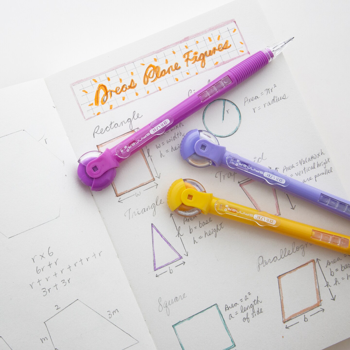BAZIC 0.7 mm Mechanical Pencil w/ Spinner Top Eraser (3/Pack)