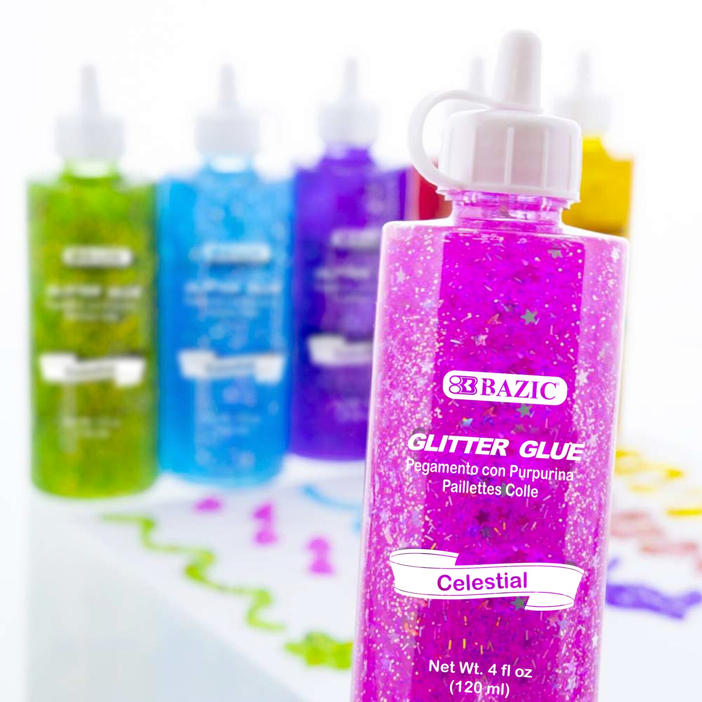 BAZIC Glitter Glue Celestial Series 4 Oz. (120 mL)