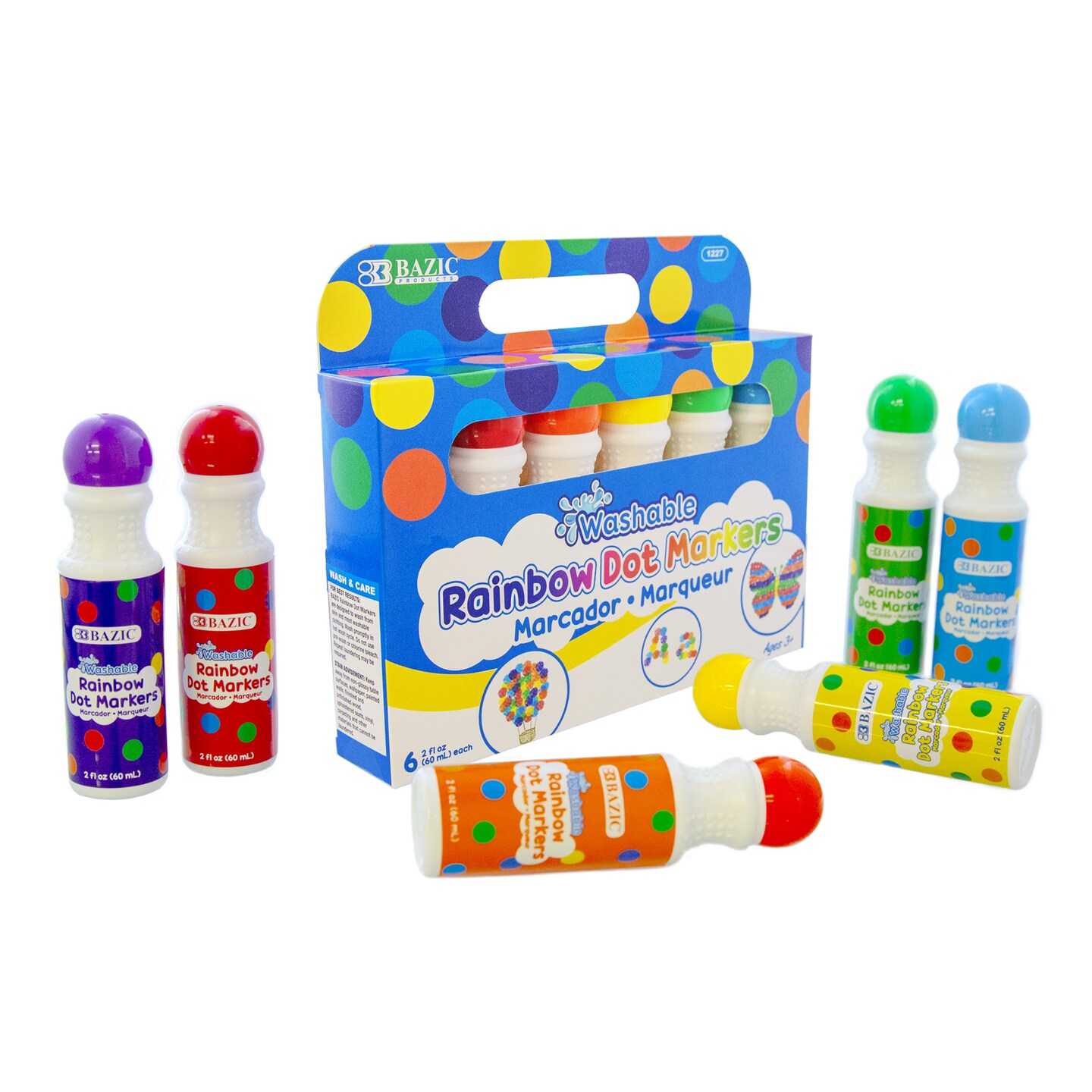 BAZIC Dot Markers Washable (6 Color/Pack)