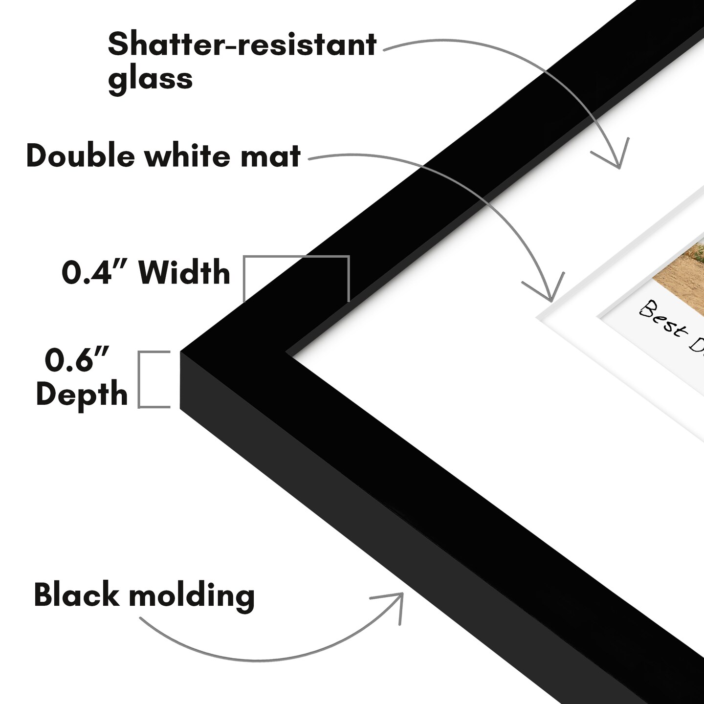 Americanflat 7x12 Mini Instant Photo Collage Picture Frame with 3 Openings for 2.1x3.4 Photos - Double White Mat - Instax Mini Photo Frame - Shatter Resistant Glass - Hanging Hardware with Easel - Black