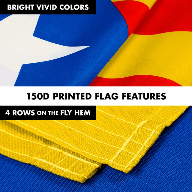 Flag Pole 6FT Silver Tangle Free &#x26; Blue Estelada Flag 3x5 Ft Combo Printed 150D Polyester By G128