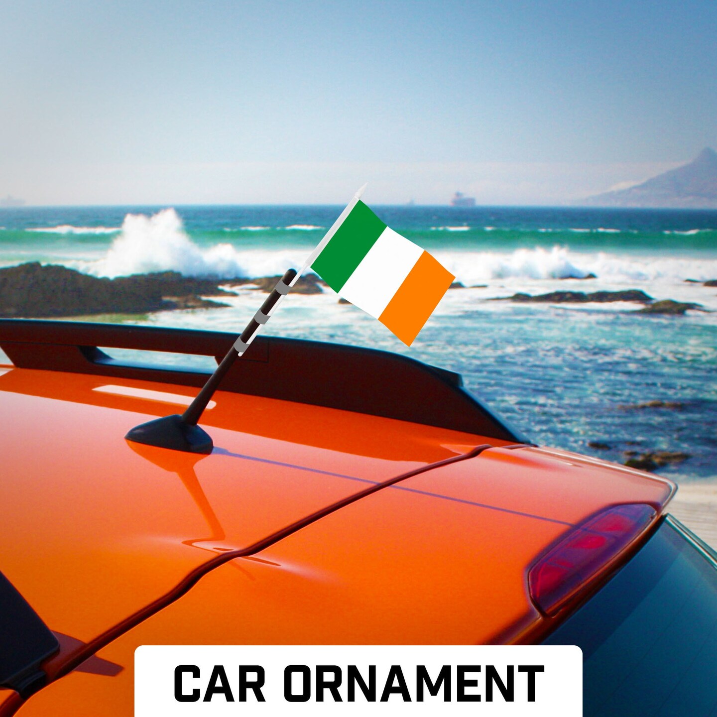 G128 24 Pack Handheld Ireland Irish Stick Flags | 4x6 In | Printed 150D Polyester, Country Flag, Solid Plastic Stick, Spear White Tip