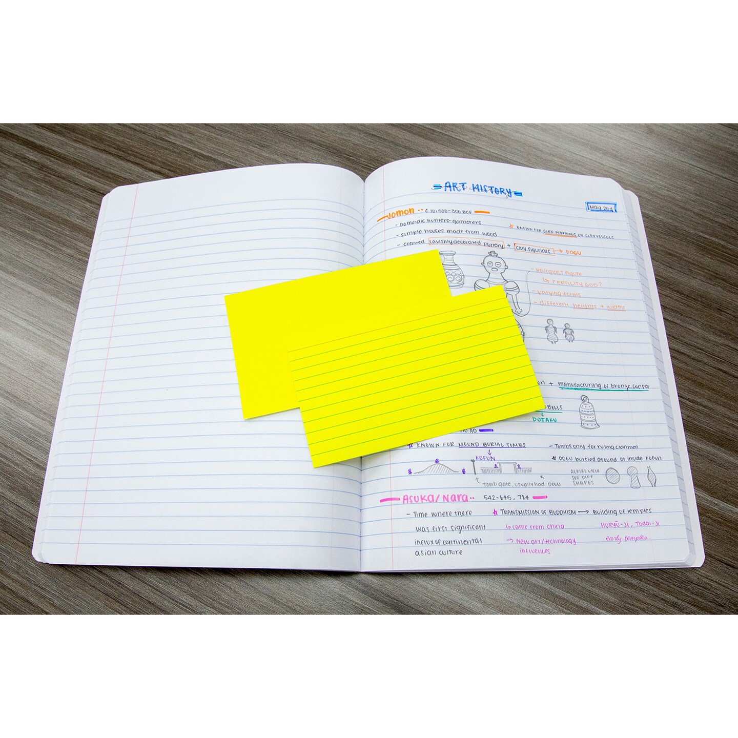 BAZIC Ruled Fluorescent Colored Index Card 3&#x22; X 5&#x22; 75 Ct.