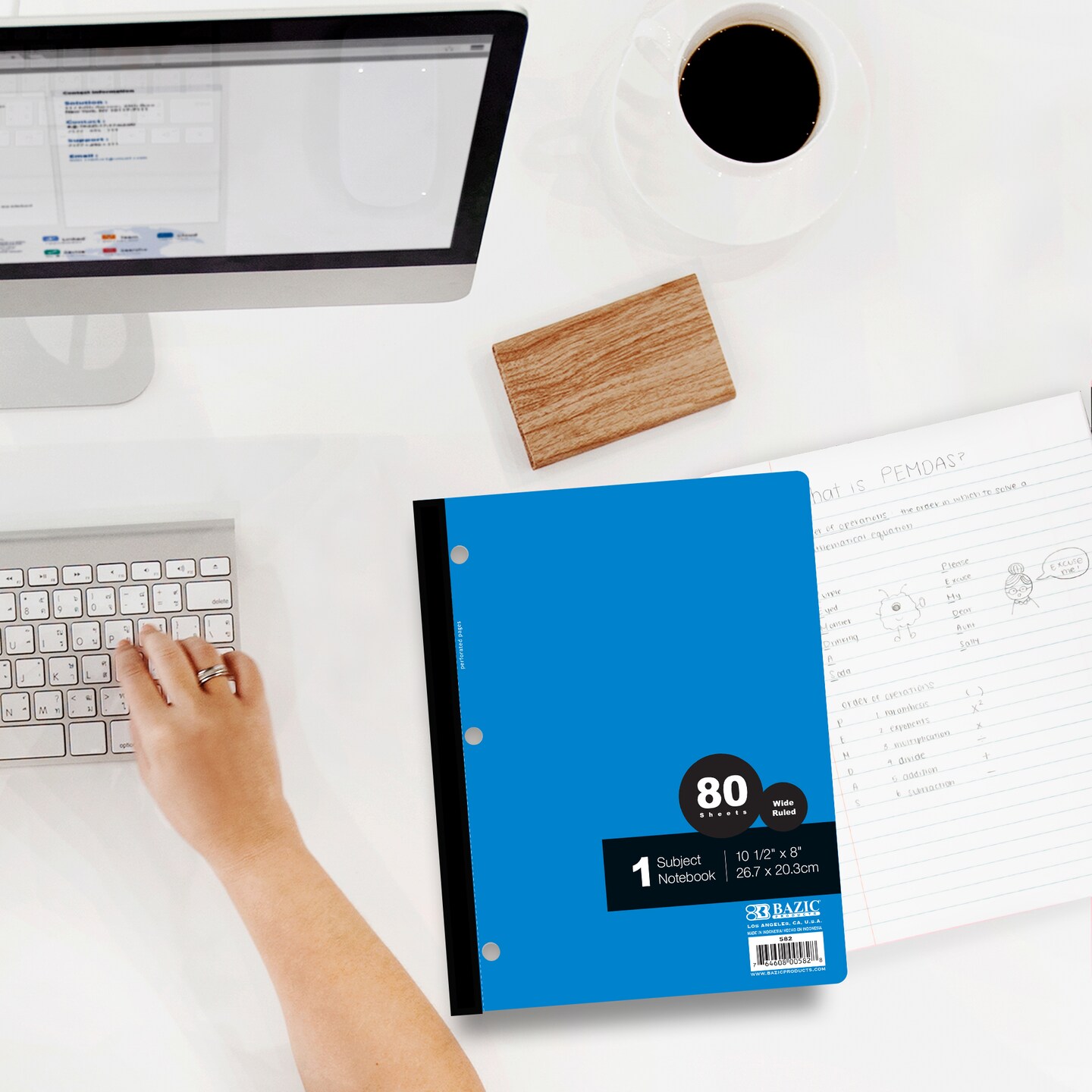 BAZIC Wireless Notebook W/R 1-Subject 80 Ct.