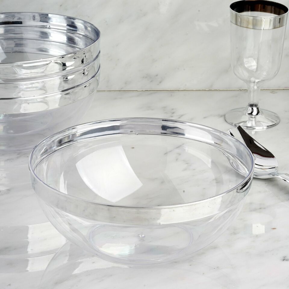 Hard Plastic 32-Ounce ROUND SERVING BOWLS