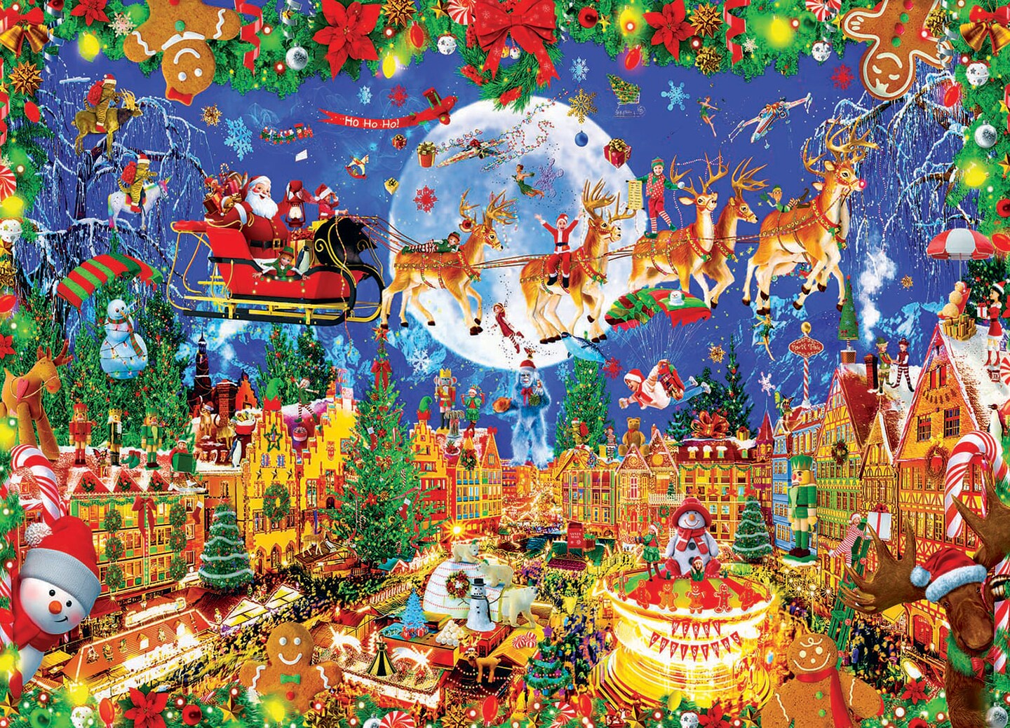 Santa&#x27;s Coming to Town Christmas Holiday 1000 Piece Jigsaw Puzzle