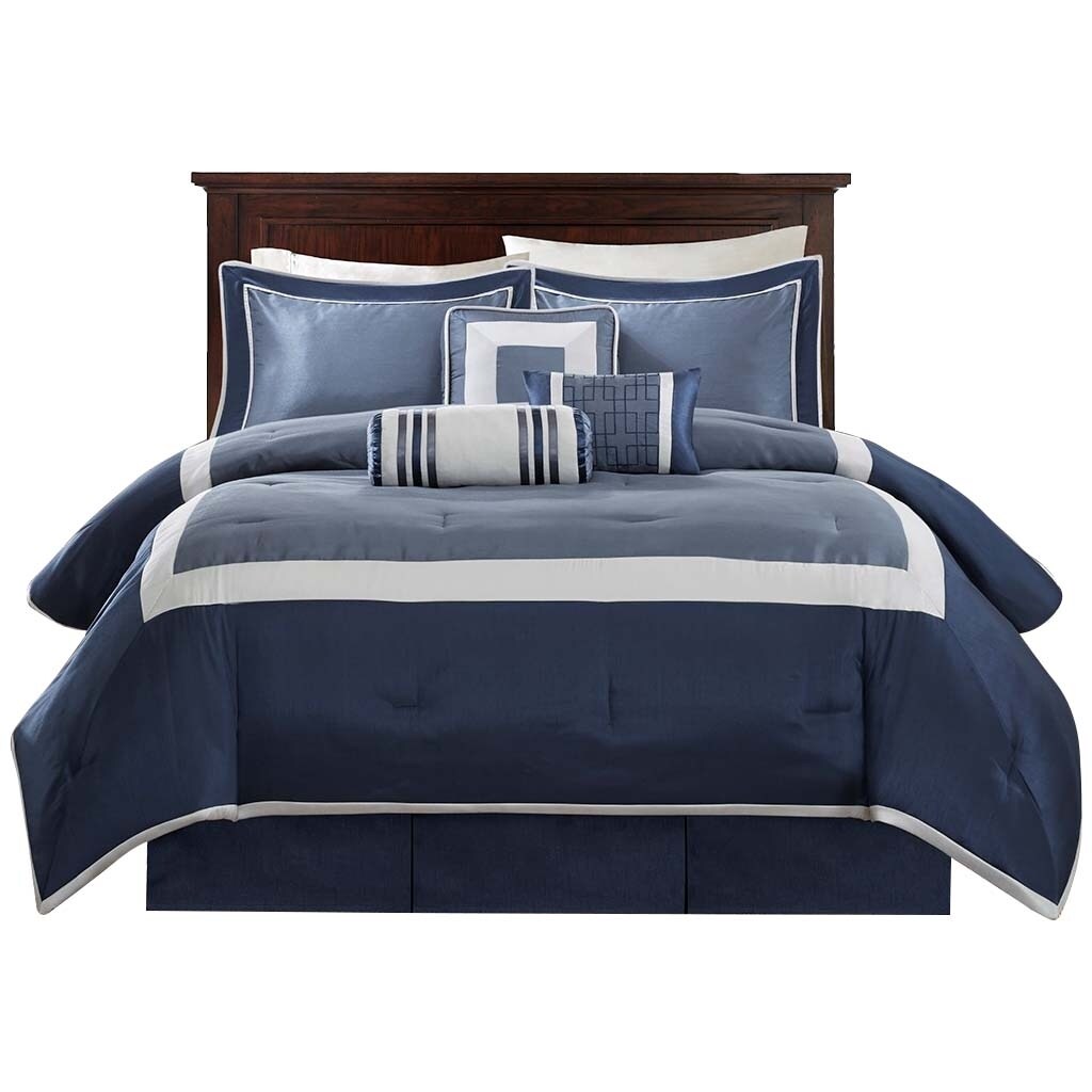 Gracie Mills Elsie 7-Piece Colorblock Comforter Set Grace-3226 Modern Design