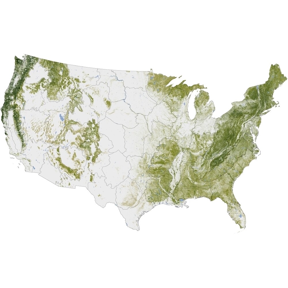 Map Of The United States Showing The Concentration Of Biomass Poster Print